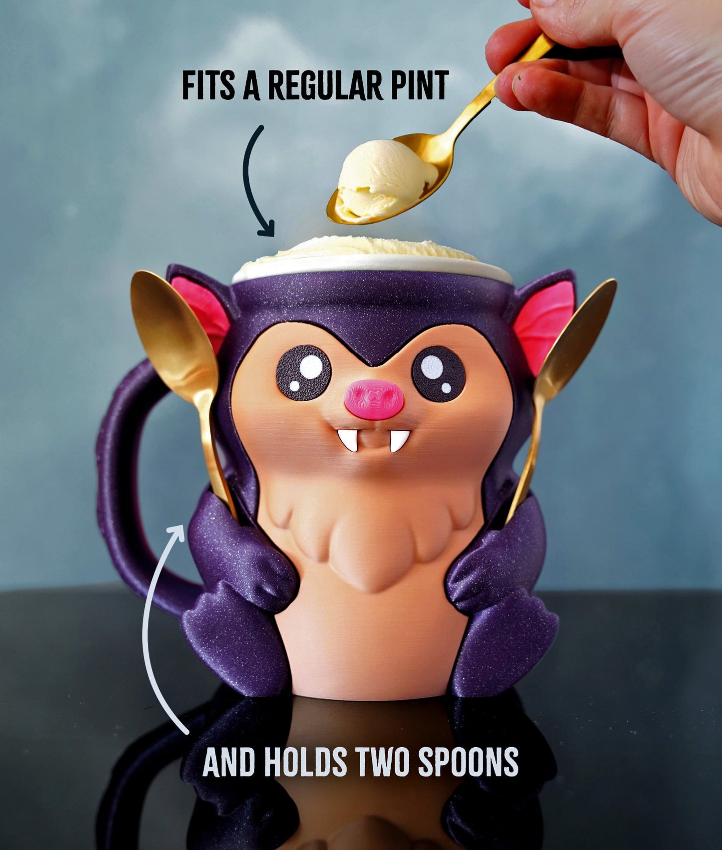 Bramble the Bat Ice Pint Holder