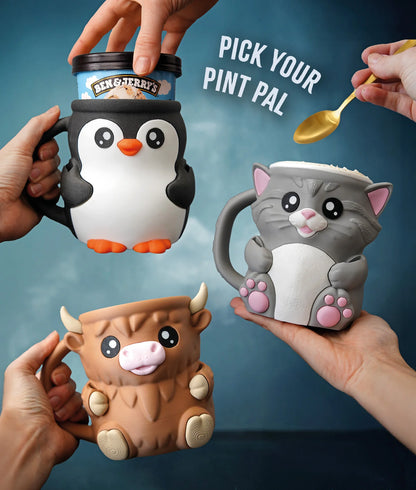 Cuddles the Cat Ice Pint Holder