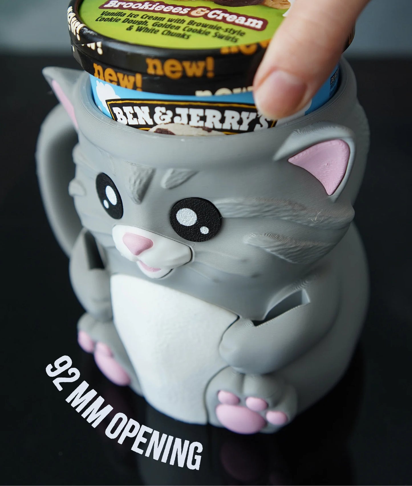 Cuddles the Cat Ice Pint Holder