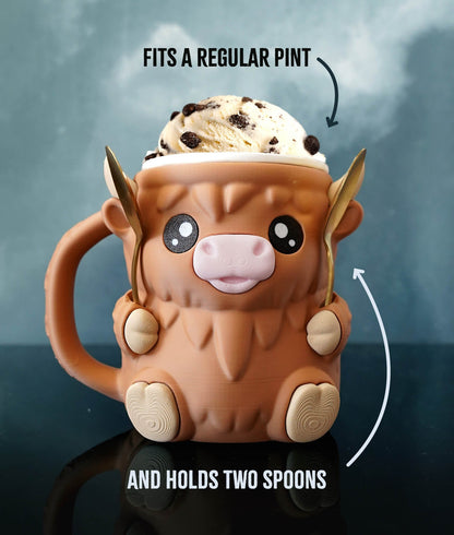 Ferdinand the Highland Cow Ice Pint Holder